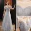 Illusion Gris Dansant Robe De Bal 2020 Princesse Transparentes Encolure Dégagée Manches Courtes Perlage Paillettes Glitter Tulle Longue Volants Dos Nu Robe De Ceremonie