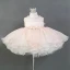 Lovely Pearl Pink Organza Birthday Flower Girl Dresses 2020 Ball Gown Scoop Neck Sleeveless Pearl Bow Short Ruffle Wedding Party Dresses
