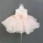Lovely Pearl Pink Organza Birthday Flower Girl Dresses 2020 Ball Gown Scoop Neck Sleeveless Pearl Bow Short Ruffle Wedding Party Dresses