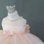 Lovely Pearl Pink Organza Birthday Flower Girl Dresses 2020 Ball Gown Scoop Neck Sleeveless Pearl Bow Short Ruffle Wedding Party Dresses