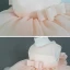 Lovely Pearl Pink Organza Birthday Flower Girl Dresses 2020 Ball Gown Scoop Neck Sleeveless Pearl Bow Short Ruffle Wedding Party Dresses