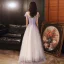 Elegant Purple Prom Dresses Formal Dresses Floor-Length / Long Tulle Dancing Short Sleeve A-Line / Princess 2020 Scoop Neck Backless Beading Glitter Ruffle Sequins