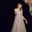 Stilig Champagne Grå Dancing Ballkjoler 2020 Prinsesse Kjæreste Uten Ermer Beading Lange Buste Ryggløse Formelle Kjoler
