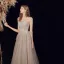 Stilig Champagne Grå Dancing Ballkjoler 2020 Prinsesse Kjæreste Uten Ermer Beading Lange Buste Ryggløse Formelle Kjoler