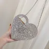 Mode Silber Strass Herzförmig Clutch Tasche 2020