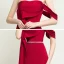 Mode Burgunderrot Abendkleider 2020 A Linie One-Shoulder Kurze Ärmel Strass Stoffgürtel Sweep / Pinsel Zug Rüschen Rückenfreies Festliche Kleider