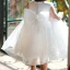 Best White Organza Birthday Flower Girl Dresses With Shawl 2020 Ball Gown Scoop Neck Sleeveless Bow Tea-length Ruffle Wedding Party Dresses