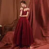 Haut de Gamme Rouge Transparentes Robe De Bal 2020 Princesse Col Haut Manches Courtes Appliques En Dentelle Perlage Longue Volants Dos Nu Robe De Ceremonie