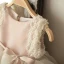 Chic / Beautiful Blushing Pink Organza Birthday Flower Girl Dresses 2020 Ball Gown Scoop Neck Sleeveless Appliques Lace Beading Pearl Sash Short Wedding Party Dresses