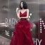 Sexy Bordeaux Robe De Bal 2020 Princesse Bretelles Spaghetti Sans Manches Appliques En Dentelle Perlage Longue Volants Dos Nu Robe De Ceremonie