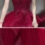 Sexy Bordeaux Robe De Bal 2020 Princesse Bretelles Spaghetti Sans Manches Appliques En Dentelle Perlage Longue Volants Dos Nu Robe De Ceremonie