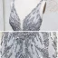 Haut de Gamme Doré Robe De Soirée 2020 Trompette / Sirène Col v profond Sans Manches Ceinture Perlage Paillettes Longue Volants Dos Nu Robe De Ceremonie