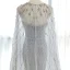 Haut de Gamme Gris Tapis rouge Robe De Soirée Avec Châle 2020 Trompette / Sirène Col v profond Sans Manches Perlage Faux Diamant Watteau Train Volants Dos Nu Robe De Ceremonie
