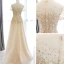 Haut de Gamme Champagne Transparentes Robe De Bal 2020 Princesse Encolure Dégagée Manches Courtes Perlage Paillettes Longue Volants Robe De Ceremonie