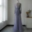 Haut de Gamme Océan Bleu Tapis rouge Robe De Soirée 2020 Gaine / Ajustement Transparentes Manches Longues Encolure Carrée Perlage Paillettes Ceinture Longue Volants Robe De Ceremonie