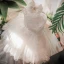 Chic / Beautiful White Flower Girl Dresses 2020 Ball Gown Scoop Neck Sleeveless Appliques Lace Bow Short Ruffle Wedding Party Dresses