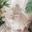 Chic / Beautiful White Flower Girl Dresses 2020 Ball Gown Scoop Neck Sleeveless Appliques Lace Bow Short Ruffle Wedding Party Dresses