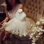 Flower Fairy Ivory Organza Birthday Flower Girl Dresses 2020 Ball Gown Scoop Neck Sleeveless Appliques Flower Pearl Short Ruffle Wedding Party Dresses