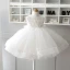 Chic / Beautiful Ivory Flower Girl Dresses 2020 Ball Gown Scoop Neck Sleeveless Appliques Lace Bow Short Ruffle Wedding Party Dresses