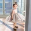 Elegant Grey Organza Birthday Flower Girl Dresses 2020 Princess Scoop Neck Sleeveless Short Ruffle Wedding Party Dresses