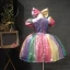 Rainbow Multi-Colors Sequins Birthday Flower Girl Dresses 2020 Ball Gown Scoop Neck Puffy Short Sleeve Short Ruffle Wedding Party Dresses