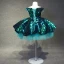 Fancy Dark Green Birthday Flower Girl Dresses 2020 Ball Gown See-through Scoop Neck Sleeveless Sequins Beading Tassel Short Backless Wedding Party Dresses