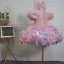 Fairytale Blushing Pink Birthday Flower Girl Dresses 2020 Ball Gown Scoop Neck Puffy Short Sleeve Rhinestone Sequins Short Ruffle Wedding Party Dresses