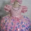 Fairytale Blushing Pink Birthday Flower Girl Dresses 2020 Ball Gown Scoop Neck Puffy Short Sleeve Rhinestone Sequins Short Ruffle Wedding Party Dresses