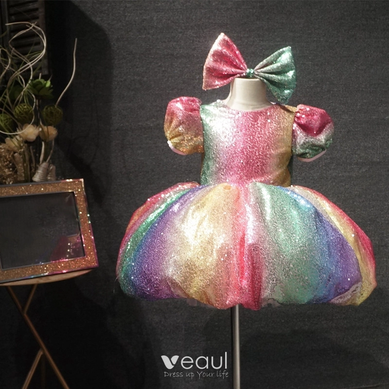 Puffy Rainbow Tulle Dress Rainbow Baby Dress First Birthday Outfit Rainbow  Girl Dress Photoshoot Girl Dress Toddler Party Dress Fancy Dress 