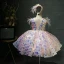 Fancy Blushing Pink Birthday Flower Girl Dresses 2020 Ball Gown See-through V-Neck Sleeveless Feather Sequins Flower Short Ruffle Wedding Party Dresses