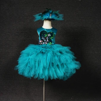 Chic Beautiful Jade Green Birthday Flower Girl Dresses 2020 Ball Gown Scoop Neck Sleeveless Appliques Sequins Short Cascading Ruffles Wedding Party Dresses