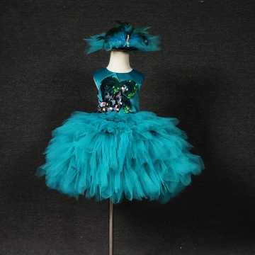 Chic Beautiful Jade Green Birthday Flower Girl Dresses 2020 Ball Gown Scoop Neck Sleeveless Appliques Sequins Short Cascading Ruffles Wedding Party Dresses