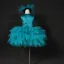 Chic / Beautiful Jade Green Birthday Flower Girl Dresses 2020 Ball Gown Scoop Neck Sleeveless Appliques Sequins Short Cascading Ruffles Wedding Party Dresses