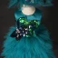 Chic / Beautiful Jade Green Birthday Flower Girl Dresses 2020 Ball Gown Scoop Neck Sleeveless Appliques Sequins Short Cascading Ruffles Wedding Party Dresses