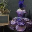 Flower Fairy Purple Flower Girl Dresses 2020 Ball Gown See-through Scoop Neck Birthday Short Sleeve Sequins Short Cascading Ruffles Backless Wedding Party Dresses