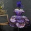 Flower Fairy Purple Flower Girl Dresses 2020 Ball Gown See-through Scoop Neck Birthday Short Sleeve Sequins Short Cascading Ruffles Backless Wedding Party Dresses
