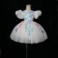Chic / Beautiful White Birthday Flower Girl Dresses 2020 Ball Gown Scoop Neck Puffy Short Sleeve Appliques Sequins Short Ruffle Wedding Party Dresses