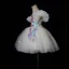 Chic / Beautiful White Birthday Flower Girl Dresses 2020 Ball Gown Scoop Neck Puffy Short Sleeve Appliques Sequins Short Ruffle Wedding Party Dresses