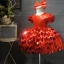 Fairytale Red Birthday Flower Girl Dresses 2020 Ball Gown Scoop Neck Puffy Short Sleeve Sequins Short Wedding Party Dresses