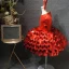 Fairytale Red Birthday Flower Girl Dresses 2020 Ball Gown Scoop Neck Puffy Short Sleeve Sequins Short Wedding Party Dresses