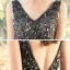 Abordable Gris Robe De Soirée 2020 Princesse V-Cou Sans Manches Paillettes Perlage Longue Volants Dos Nu Robe De Ceremonie