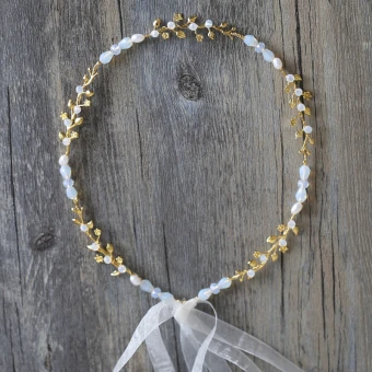 Elegant Gold Headbands Bridal Hair Accessories 2020 Metal Lace Up Beading Bridal Headpieces Accessories