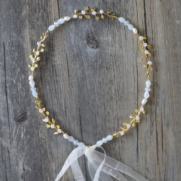 Elegante Goud Hoofdbanden Bruids Haaraccessoires 2020 Metaal Lace Up Kralen Bruids Haaraccessoires Accessoires