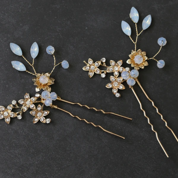 Vintage Guld Pannband Brud Huvudbonad 2020 Metall Snörning Rhinestone Blomma Brud Hårsmycken Tillbehör