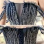 Chic / Belle Bleu Marine Robe De Soirée 2020 Princesse De l'épaule Manches Courtes Paillettes Longue Volants Dos Nu Robe De Ceremonie