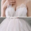 Best Ivory Outdoor / Garden Wedding Dresses 2020 Ball Gown Spaghetti Straps Sleeveless Backless Appliques Flower Beading Glitter Tulle Floor-Length / Long Ruffle