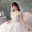 Best Ivory Outdoor / Garden Wedding Dresses 2020 Ball Gown Spaghetti Straps Sleeveless Backless Appliques Flower Beading Glitter Tulle Floor-Length / Long Ruffle