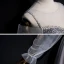 Élégant Gris Champagne Transparentes Robe De Soirée 2020 Princesse Encolure Dégagée Gonflée Manches Longues Paillettes Perlage Glitter Tulle Longue Volants Dos Nu Robe De Ceremonie