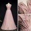 Fine Rødmende Rosa Selskapskjoler 2020 Prinsesse Kjæreste Uten Ermer Beading Glitter Tyll Lange Buste Ryggløse Formelle Kjoler