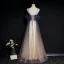 Illusion Gris Dégradé De Couleur Rougissant Rose Transparentes Robe De Soirée 2020 Princesse Bretelles Spaghetti Manches Courtes Paillettes Perlage Glitter Tulle Longue Volants Dos Nu Robe De Ceremonie